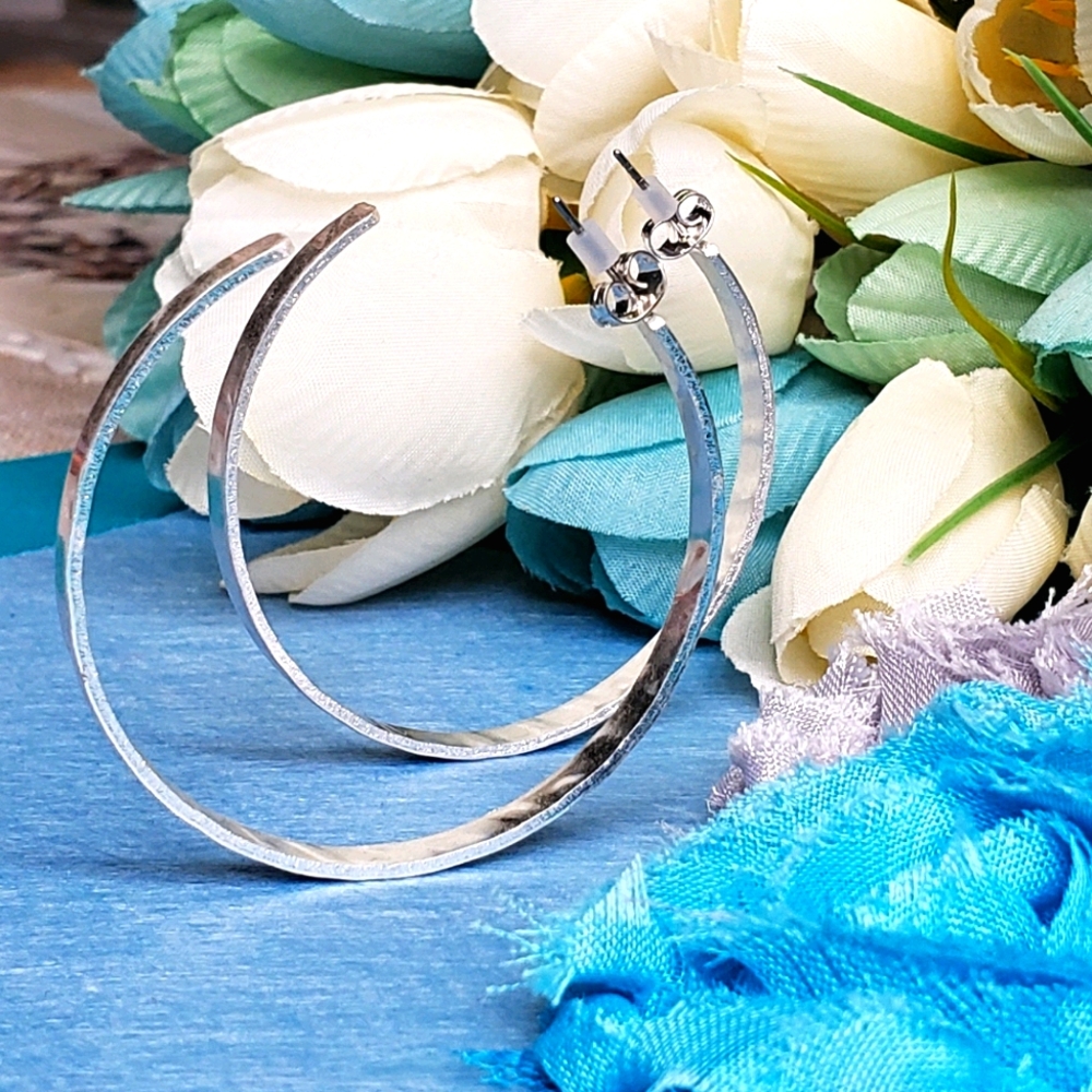 A new day Silver Hoops Earrings NWT